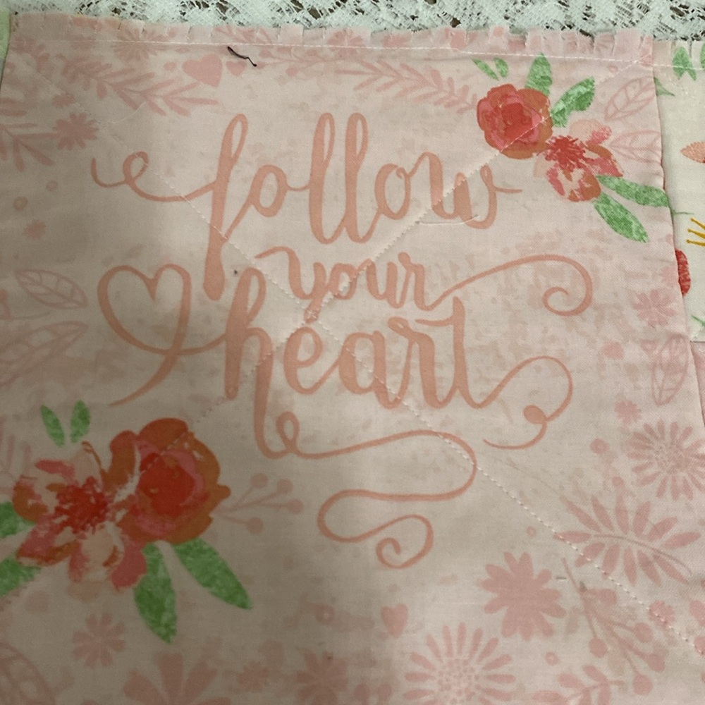 Brand New Baby Quilt with Girly Princess Motifs